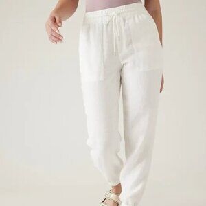 Athleta - NWT Retreat Linen Joggers - Calla Lily White - Size 14 and 16
